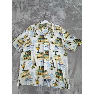 Joe Marlin Corona Extra Hawaiian Shirt‎ Men's XL Aloha Beach Party Summer